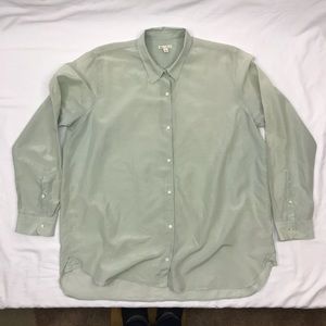 Gap mint green silk blend button down shirt